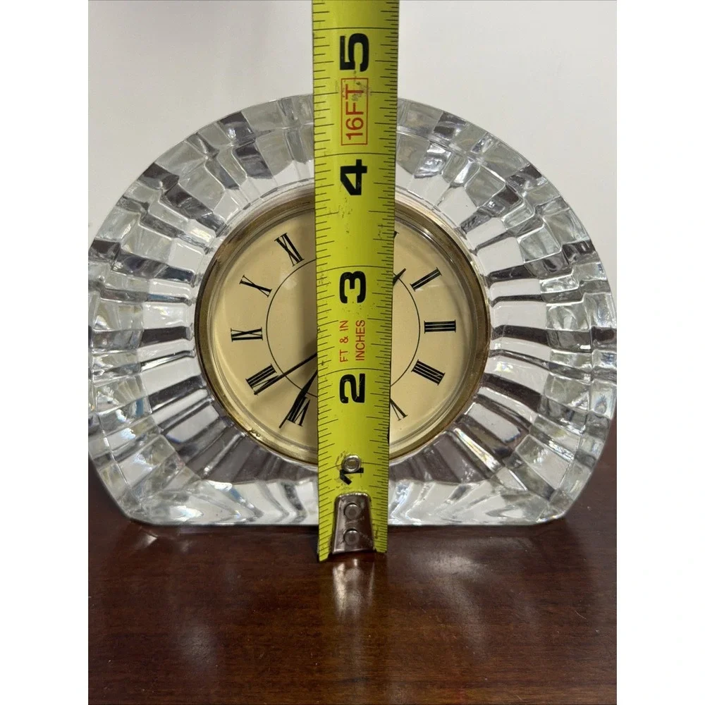 Vintage Staiger Mantle Clock with Cut Crystal Case and Quartz Movement W Germany